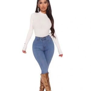Fashion Nova, Make It Easy On Me Sweater, White, Women's Medium